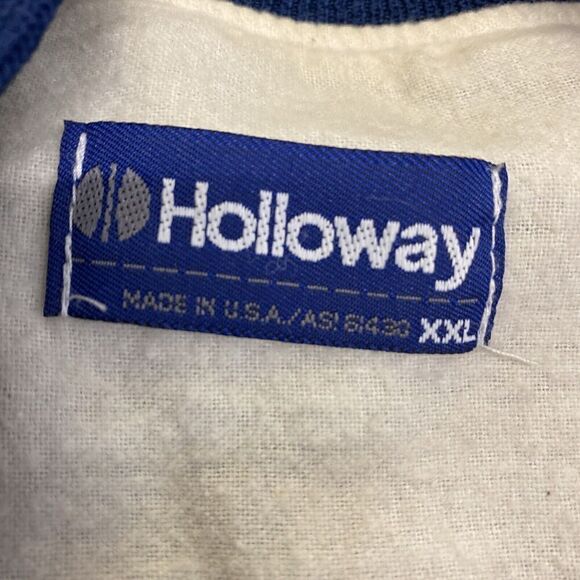 Vtg Pepsi 80s Holloway Employee Men's Bomber Jacket Striped Cuff Collar XXL Blue - Picture 3 of 10